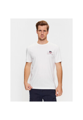 Gant Тишърт Reg Archive Shield Emb Ss 2067004 Бял Regular Fit - Pepit.bg