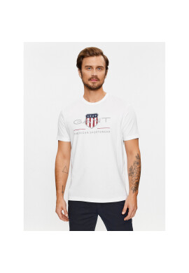Gant Тишърт Reg Archive Shield Ss 2003199 Бял Regular Fit - Pepit.bg