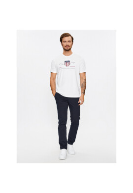 Gant Тишърт Reg Archive Shield Ss 2003199 Бял Regular Fit - Pepit.bg