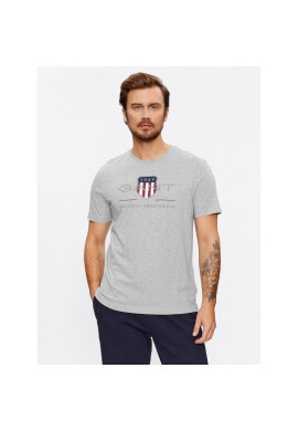 Gant Тишърт Reg Archive Shield Ss 2003199 Сив Regular Fit - Pepit.bg