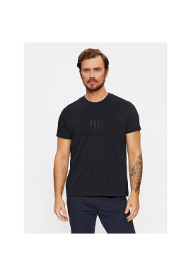 Gant Тишърт Reg Tonal Shield Ss 2003140 Черен Regular Fit - Pepit.bg