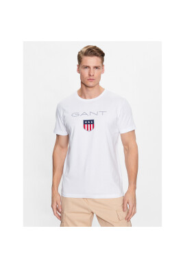 Gant Тишърт Shield 2003023 Бял Regular Fit - Pepit.bg