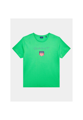 Gant Тишърт Shield 2003023 Зелен Regular Fit - Pepit.bg