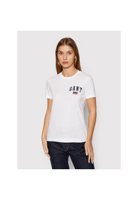 Gant Тишърт Tag 4200220 Бял Regular Fit - Pepit.bg