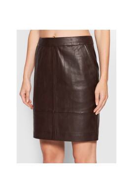 Gestuz Кожена пола Char 10903813 Кафяв Regular Fit - Pepit.bg