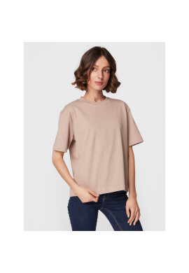 Gina Tricot Тишърт Basic 10469 Бежов Regular Fit - Pepit.bg