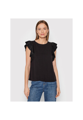 Guess Блуза Frill Sleeve W2RH22 WEAE2 Черен Regular Fit - Pepit.bg