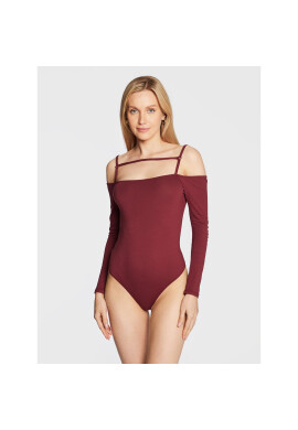 Guess Боди W2BP54 K49A1 Бордо Slim Fit - Pepit.bg