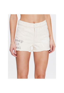 Guess Дънкови шорти Mom W3GD26 D4Y00 Бял Regular Fit - Pepit.bg