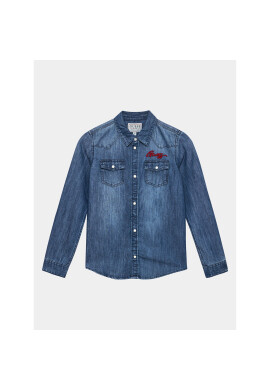 Guess дънкова риза L3BH00 D4UE0 Син Regular Fit - Pepit.bg