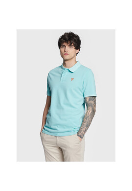 Guess Тениска с яка и копчета Basic F3GP00 K9WF1 Син Regular Fit - Pepit.bg