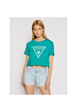 Guess Тишърт E02I01 JA911 Зелен Cropped Fit - Pepit.bg