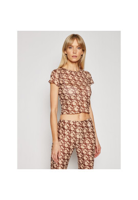 Guess Тишърт E1GI05 NT01L Кафяв Cropped Fit - Pepit.bg