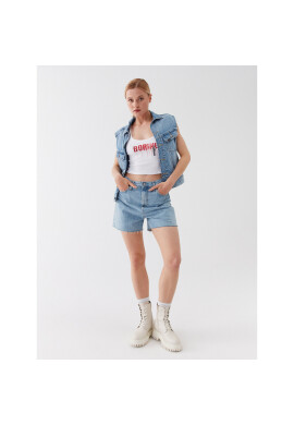 Guess топ W3YP50 KA0H1 Бял Cropp Fit - Pepit.bg