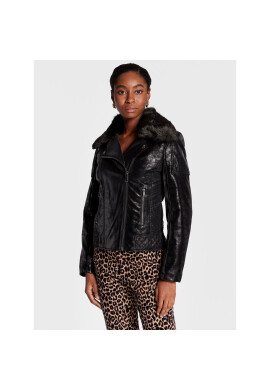 Guess Яке от имитация на кожа W2BL62 WE5V0 Черен Regular Fit - Pepit.bg