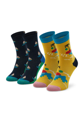 Happy Socks Комплект 2 чифта дълги чорапи детски KIIT02-6500 Цветен - Pepit.bg