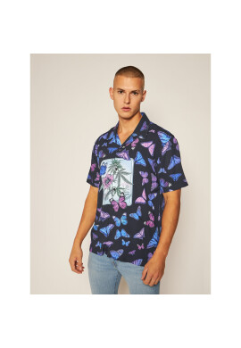 HUF Риза Papillon BU00076 Черен Regular Fit - Pepit.bg