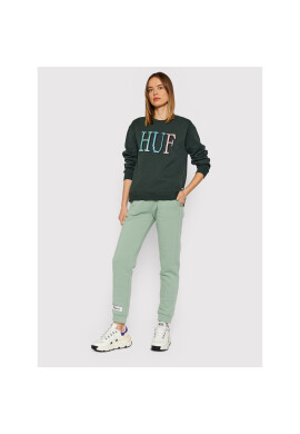 HUF Суитшърт 8-Bit Crew WPF0009 Зелен Relaxed Fit - Pepit.bg