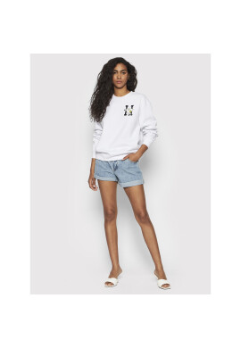 HUF Суитшърт Flocked Classic WPF0018 Бял Regular Fit - Pepit.bg