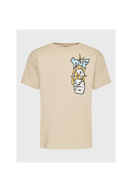 HUF Тишърт Dicey TS01952 Бежов Regular Fit - Pepit.bg