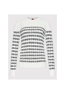 Hugo Пуловер Sestrick 50465603 Бял Slim Fit - Pepit.bg