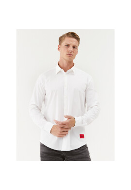 Hugo Риза Ermo 50490733 Бял Slim Fit - Pepit.bg