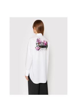Hugo Риза Emolia 50459072 Бял Relaxed Fit - Pepit.bg