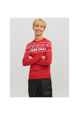 Jack&Jones Junior Пуловер Xmas 12221306 Червен Regular Fit - Pepit.bg
