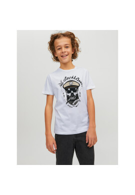 Jack&Jones Junior Тишърт 12230630 Бял Regular Fit - Pepit.bg