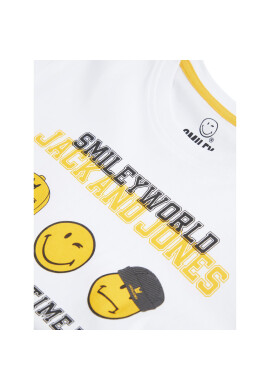 Jack&Jones Junior Тишърт SMILEY WORLD 12223445 Бял Regular Fit - Pepit.bg