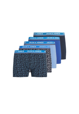 Jack&Jones Комплект 5 чифта боксери Stockton 12233501 Син - Pepit.bg