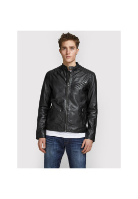 Jack&Jones Кожено яке Joel 12191012 Черен Regular Fit - Pepit.bg