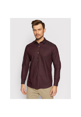 Jack&Jones PREMIUM Риза Blackpool Structure 12192285 Бордо Slim Fit - Pepit.bg