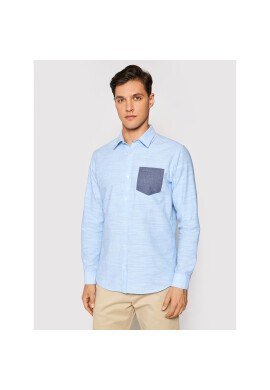 Jack&Jones Риза Colin Patch Ls Plain 12182762 Син Slim Fit - Pepit.bg