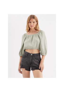 JDY Блуза 15288358 Зелен Cropped Fit - Pepit.bg