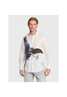 John Richmond Риза Angelo RMA22035CA Бял Classic Fit - Pepit.bg