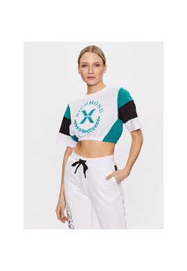 John Richmond Тишърт UWP23125TS Бял Cropp Fit - Pepit.bg