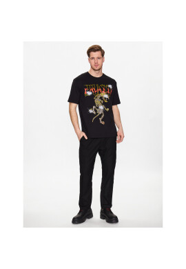 Just Cavalli Тишърт 74OBHE06 Черен Regular Fit - Pepit.bg
