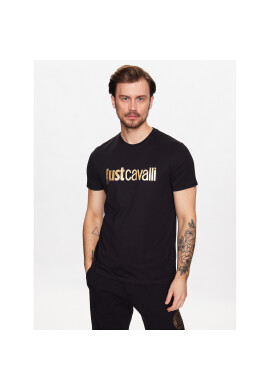 Just Cavalli Тишърт 74OBHF00 Черен Regular Fit - Pepit.bg