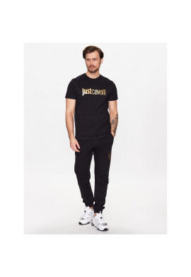 Just Cavalli Тишърт 74OBHF00 Черен Regular Fit - Pepit.bg