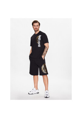 Just Cavalli Тишърт 74OBHF05 Черен Regular Fit - Pepit.bg