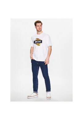 Just Cavalli Тишърт 74OBHF07 Бял Regular Fit - Pepit.bg