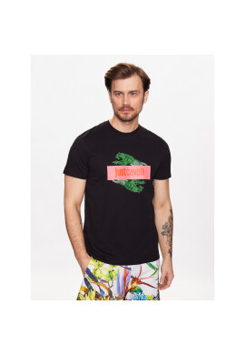 Just Cavalli Тишърт 74OBHF08 Черен Regular Fit - Pepit.bg