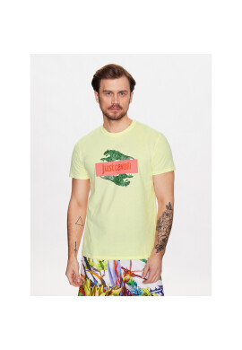 Just Cavalli Тишърт 74OBHF08 Жълт Regular Fit - Pepit.bg
