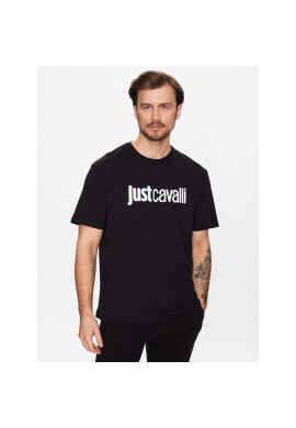 Just Cavalli Тишърт 74OBHG00 Черен Regular Fit - Pepit.bg