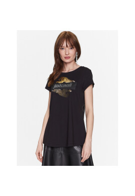 Just Cavalli Тишърт 74PBHF07 Черен Regular Fit - Pepit.bg