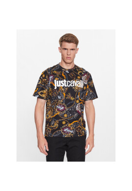Just Cavalli Тишърт 75OAH6R3 Черен Regular Fit - Pepit.bg