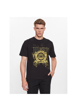 Just Cavalli Тишърт 75OAHF03 Черен Regular Fit - Pepit.bg
