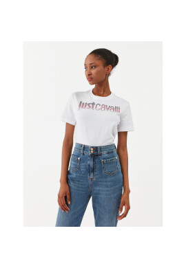 Just Cavalli Тишърт 75PAHE00 Бял Regular Fit - Pepit.bg