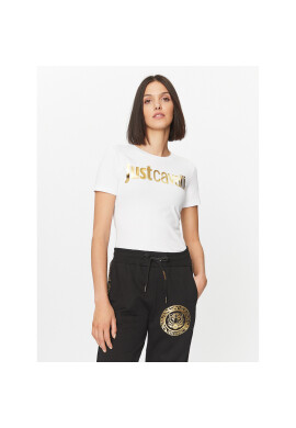 Just Cavalli Тишърт 75PAHT00 Бял Regular Fit - Pepit.bg